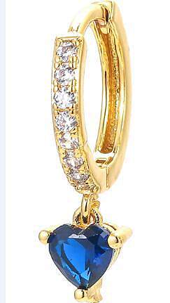 Sjewelry Wholesale Jewelry Stainless Steel Geometric Heart Color Zircon Ear Buckle