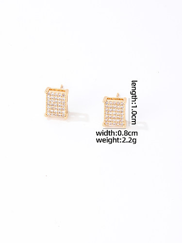 1 Paar Hip-Hop Cool Style Shiny Square Plating Inlay Kupfer Zirkon Ohrstecker