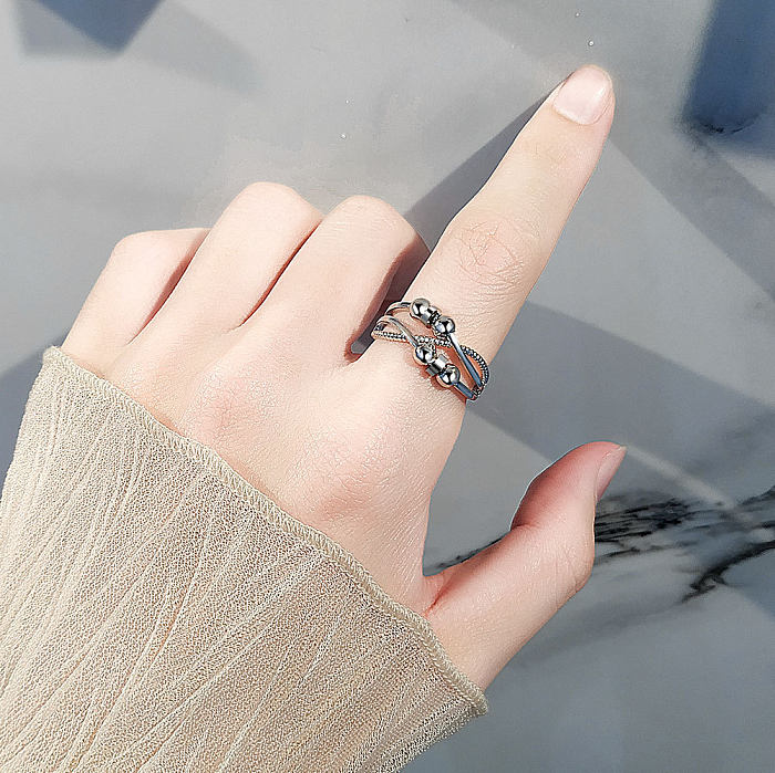 Simple Style Round Copper Criss Cross Plating Rings