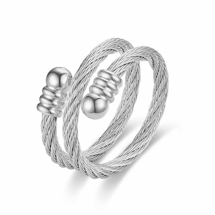 Nuevo anillo ajustable de acero de titanio Anillo de pareja anudado trenzado coreano