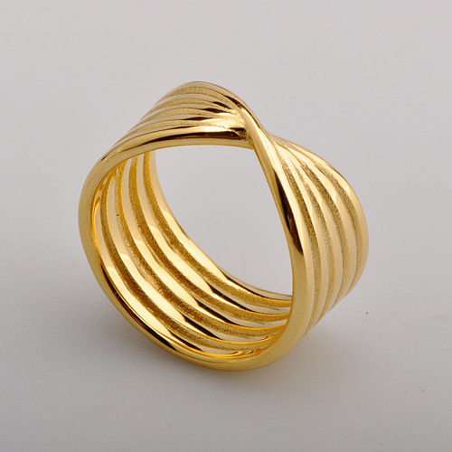 Wholesale Simple Style Stripe Knot Titanium Steel Rings