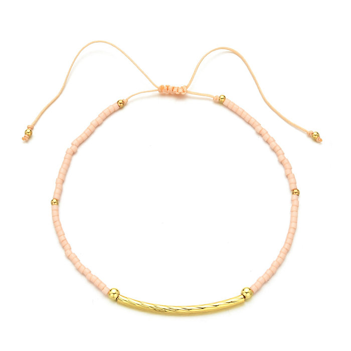 Bracelets en cuivre de perles de rocaille rondes bohème