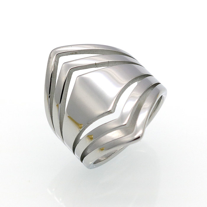 Anéis de chapeamento de aço de titânio de cor sólida de estilo simples de 1 peça
