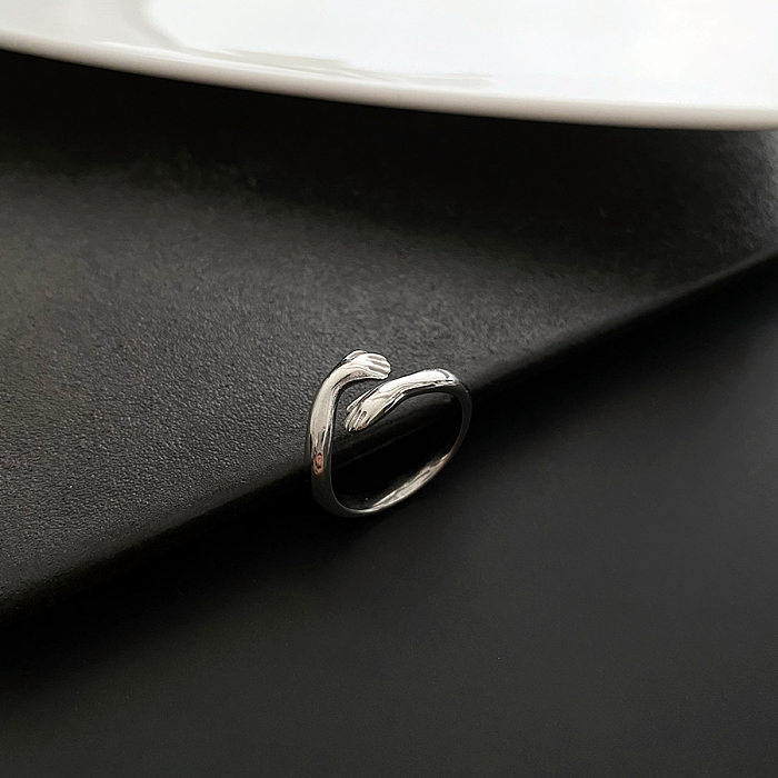 Novelty Hand Titanium Steel Open Ring Plating Stainless Steel Rings