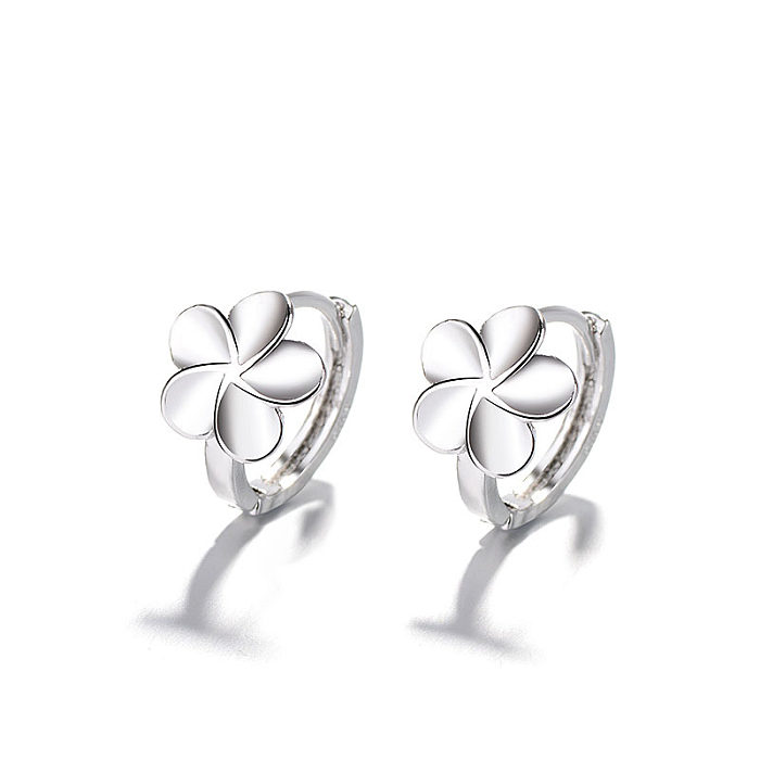 1 Pair Simple Style Heart Shape Flower Butterfly Inlay Copper Zircon Earrings