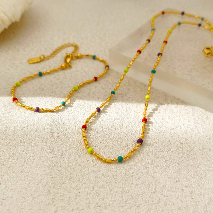 1 Stück schlichter Stil einfarbige Kupferkette Damen-Armbänder Halskette