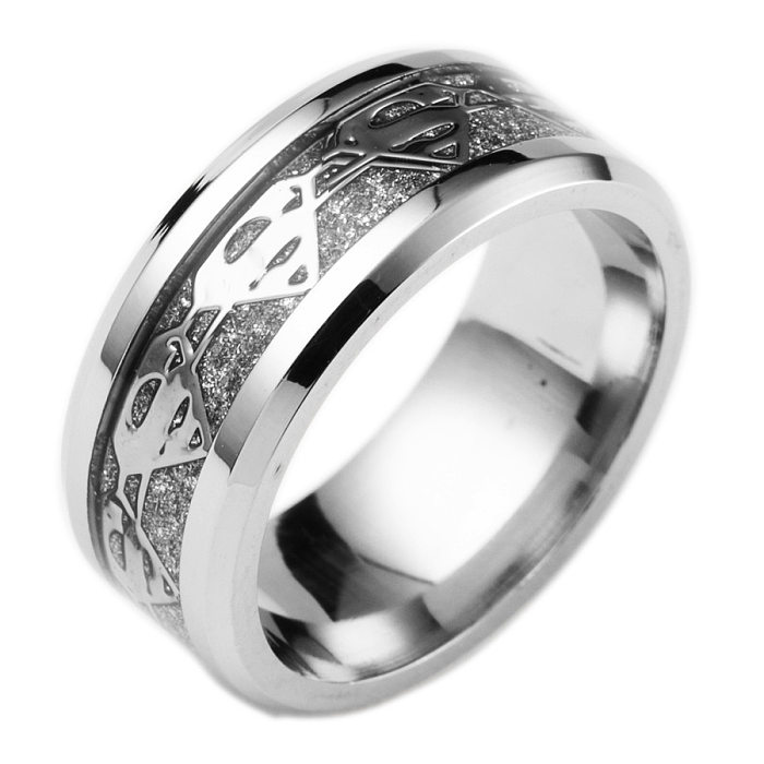 Cross-border Sources European And American Movie Accessories Superman Logo Superman Ring