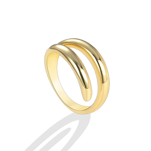 Simple Style Geometric Copper Plating Rings