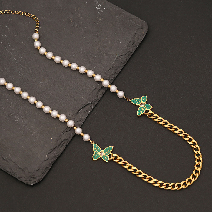 Bracelets et boucles d'oreilles papillon élégants en acier inoxydable, vente en gros, collier