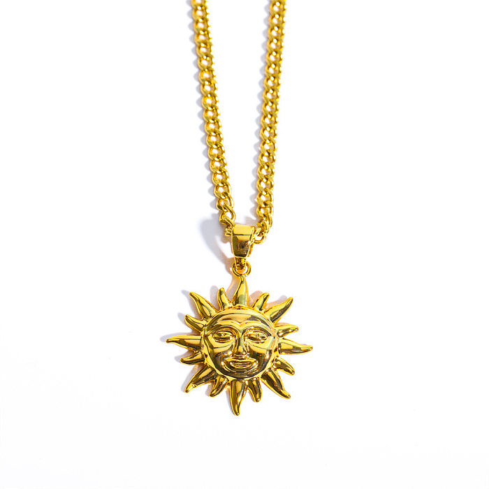 Retro Sun Copper Plating Necklace 1 Piece