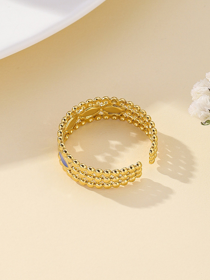 Acier inoxydable de bloc de couleur de style simple plaquant les anneaux plaqués par or 18K