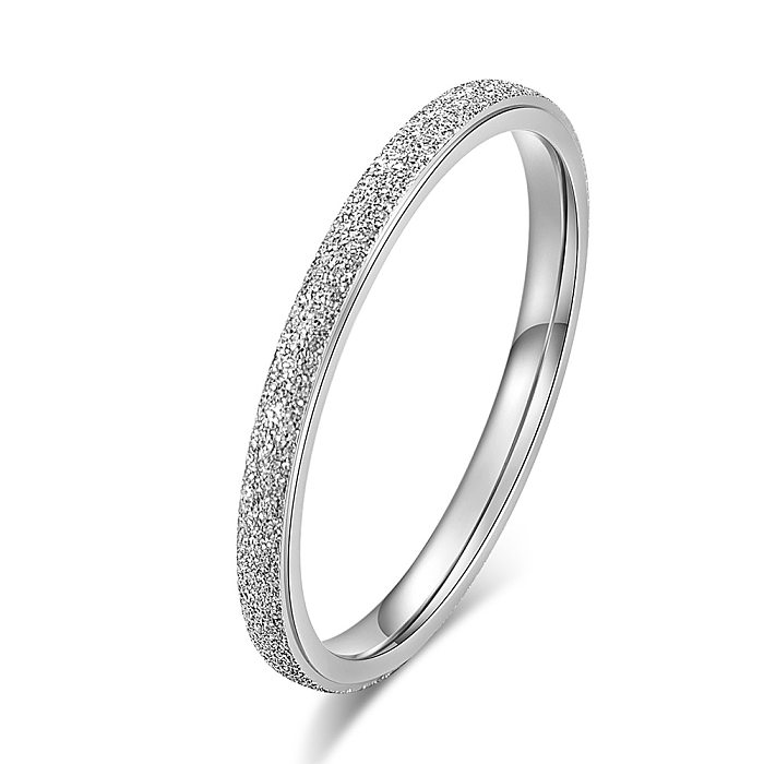 Simple Style Round Titanium Steel Rings Polishing Stainless Steel Rings
