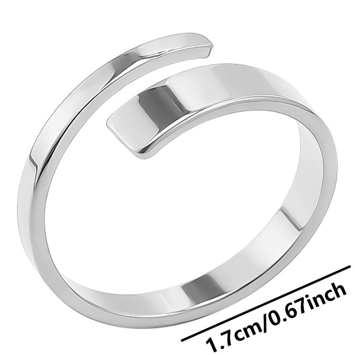 Commute Solid Color Stainless Steel Polishing Open Rings