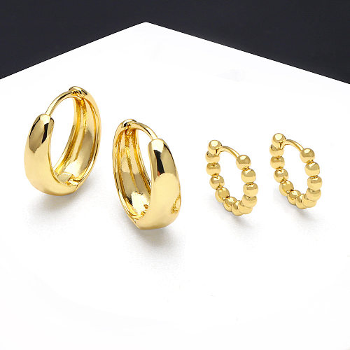 Fashion Geometric Copper Earrings Plating Zircon Copper Earrings