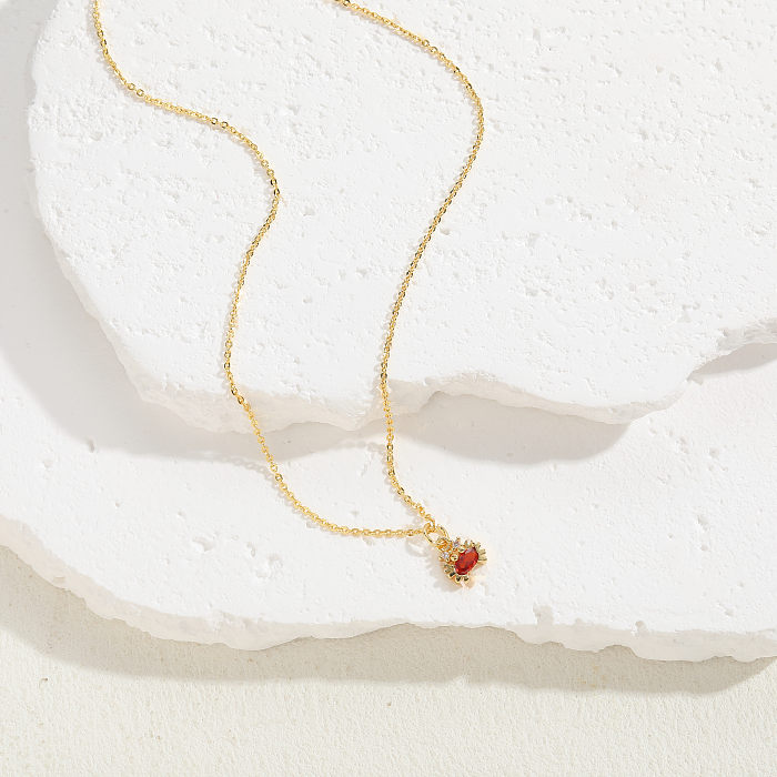 Elegante estilo clássico caranguejo lagosta cobre 14K colar de zircão banhado a ouro a granel