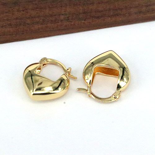 1 Pair Streetwear Heart Shape Plating Inlay Copper Zircon Gold Plated Earrings