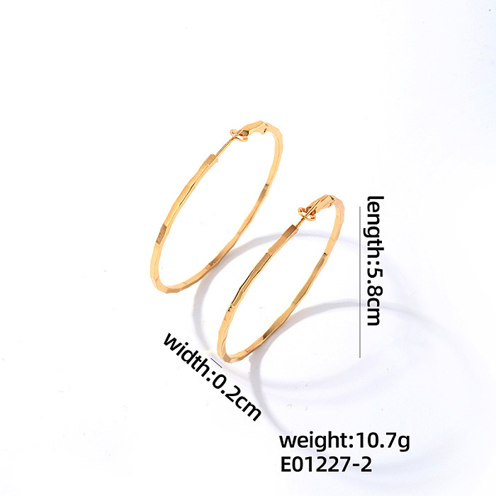 1 Pair Casual Sweet Simple Style Round Plating Copper Gold Plated Earrings