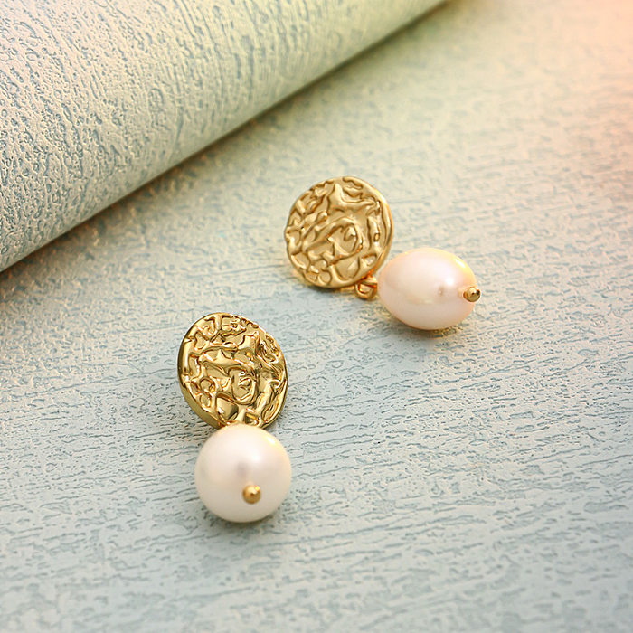 Boucles d'oreilles en perles d'eau douce pour femmes, nouveau Style français rétro Baroque, luxe léger, minorité avancée, clous d'oreilles en argent S925