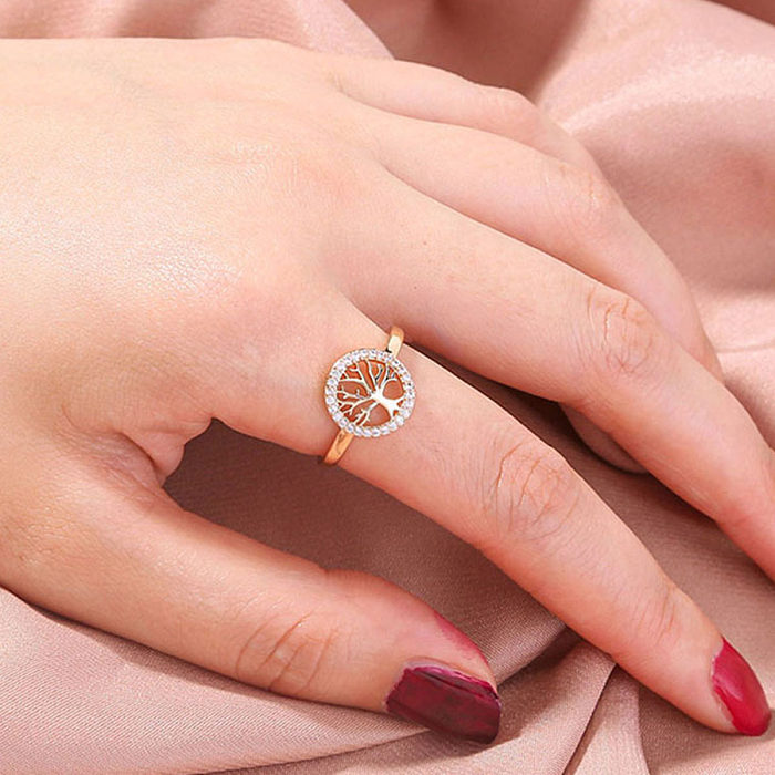 Style classique carré étoile coeur forme cuivre anneau ouvert placage Zircon cuivre anneaux 1 pièce