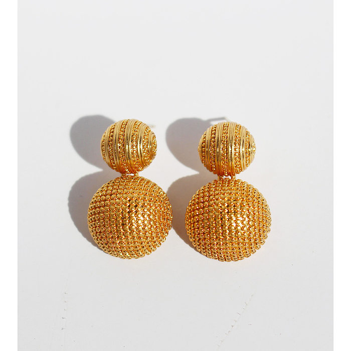 1 Pair Novelty Ball Brass Plating Drop Earrings