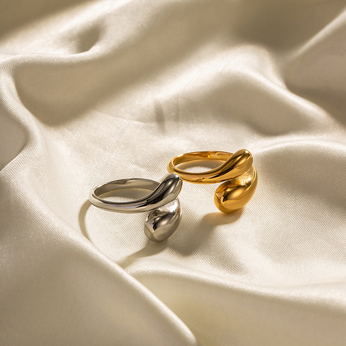 INS Style Irregular Stainless Steel Criss Cross Open Ring