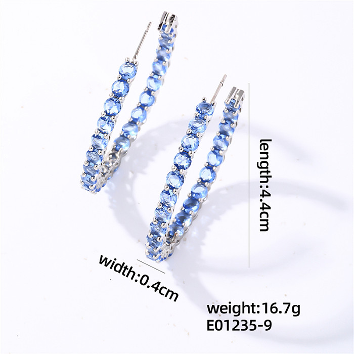 1 Pair Casual Sweet Shiny Round Plating Inlay Copper Zircon White Gold Plated Gold Plated Earrings