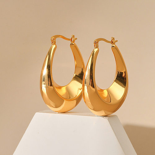1 Paar modische Ohrringe in U-Form mit Kupferbeschichtung