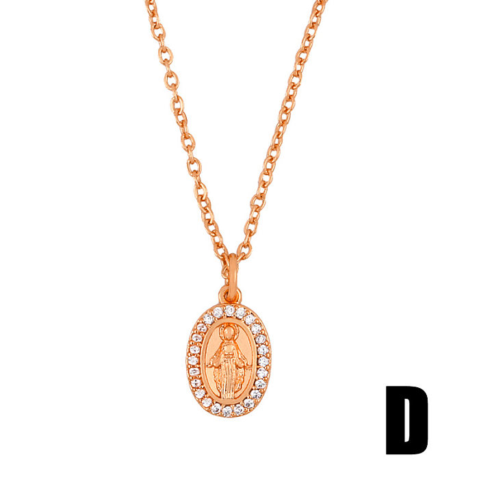 Geometric Micro-inlaid Zircon Necklace Punk Hip Hop Virgin Mary Necklace Wholesale jewelry