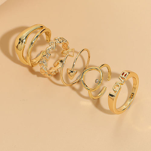 Elegante, klassische, geometrische Kupfer-Asymmetrisch-Beschichtung mit 14 Karat vergoldeten offenen Ringringen