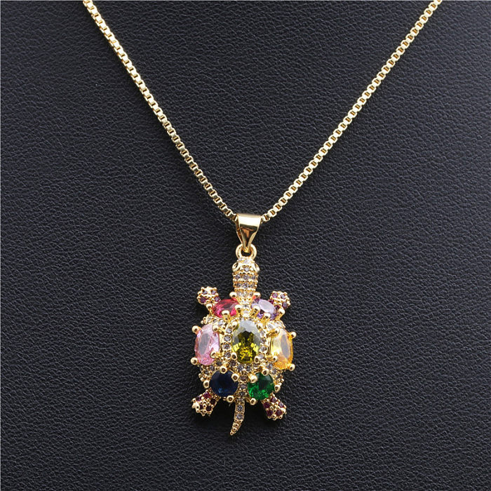 Jewelry Micro-set Zircon Turtle Pendant Necklace Ladies Necklace Copper Necklace Wholesale jewelry