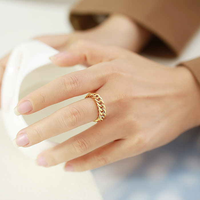 Fashion Geometric Titanium Steel Rings Plating Stainless Steel Rings