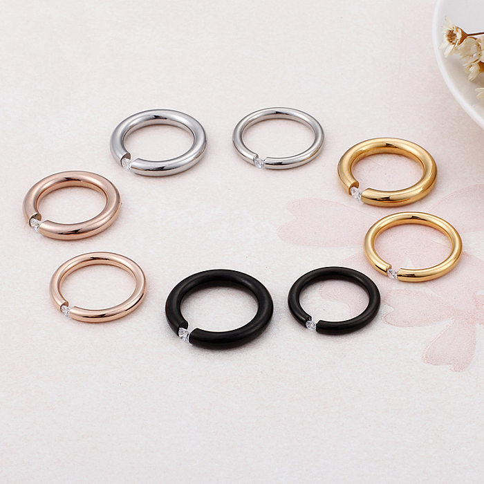 مجوهرات يابانية وكورية مجوهرات بسيطة من التيتانيوم الصلب للزوجين خاتم صغير شخصية موضة الزركونيوم خاتم الماس مصنع معالجة مخصصة