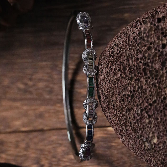 Bracelet en Zircon avec incrustation de cuivre irrégulier pour dame