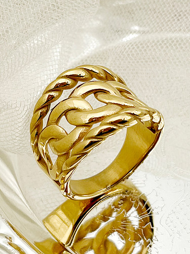 O estilo vintage comuta anéis folheados a ouro de aço inoxidável de cor sólida a granel