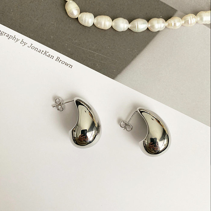 1 Pair Modern Style Water Droplets Plating Copper Ear Studs