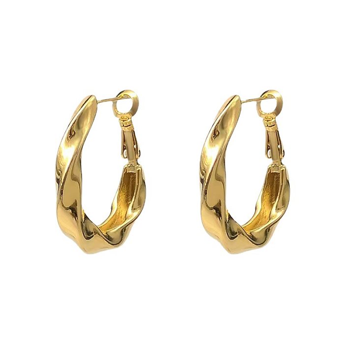 1 Pair Commute Round Plating Copper Earrings