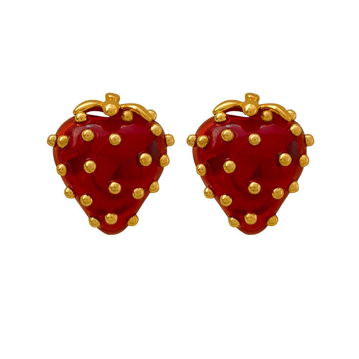 1 Pair Fashion Fruit Copper Plating Earrings