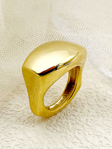 Glam Retro Irregular Solid Color Stainless Steel Gold Plated Rings In Bulk