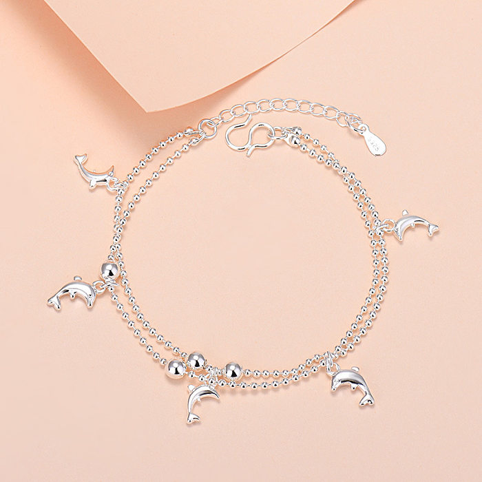 Simple Style Geometric Heart Shape Copper Plating Bracelets 1 Piece