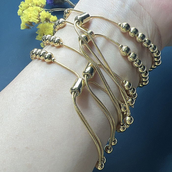 Simple Style Classic Style Devil'S Eye Resin Copper Plating 18K Gold Plated Bracelets