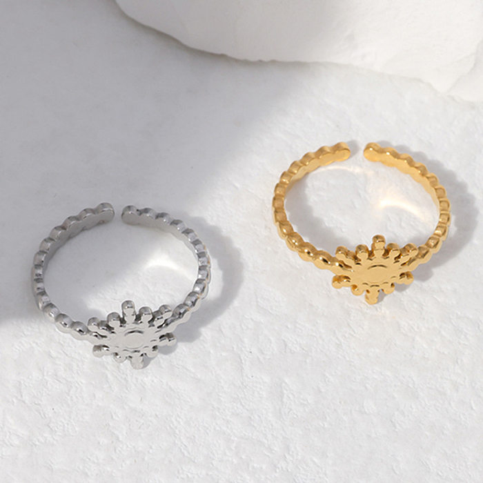 Fashion Sun Stainless Steel Plating Open Ring