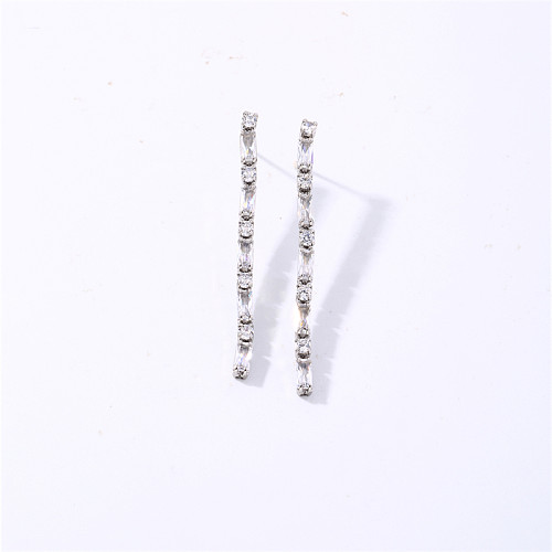1 Pair Casual Sweet Shiny Round Square Tassel Plating Inlay Copper Zircon White Gold Plated Gold Plated Drop Earrings