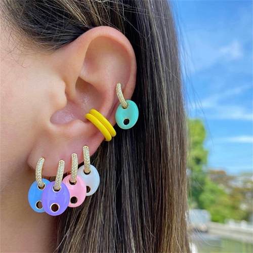 Solid Color Copper Dripping Oil Cute Pig Nose Ear Buckle Wholesale Jewelry jewelry