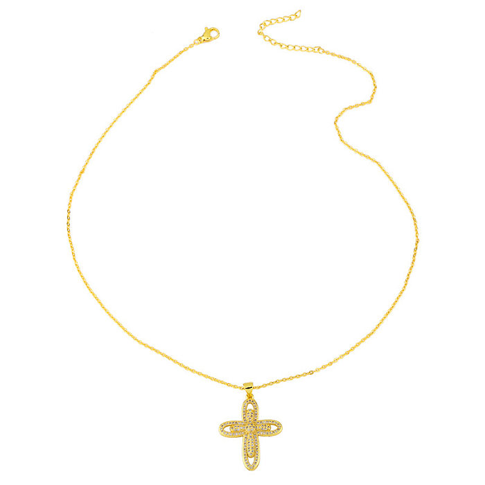 Hip Hop Simple Diamond Cross Necklace