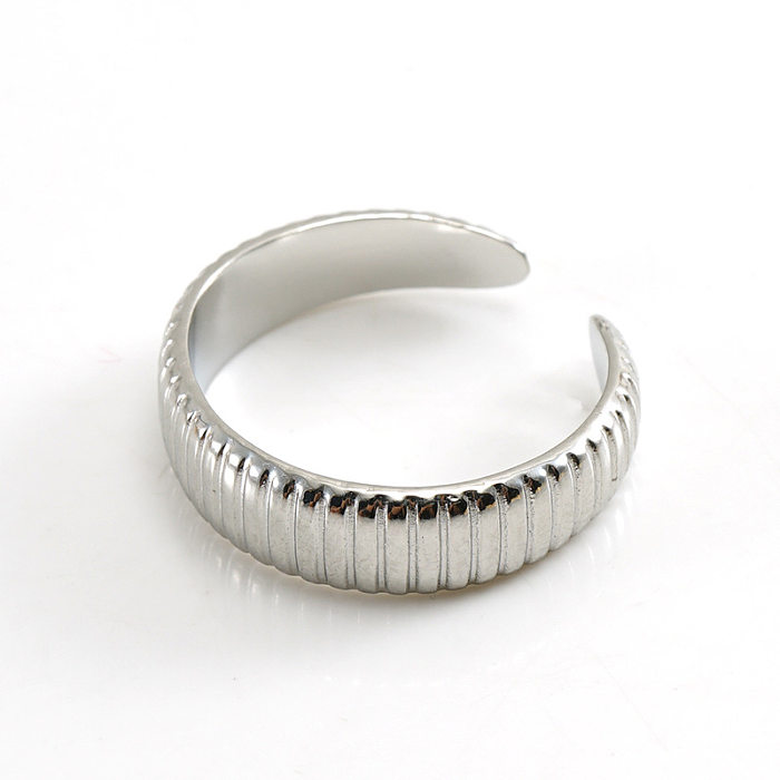 Retro Geometric Stainless Steel Plating Open Ring 1 Piece
