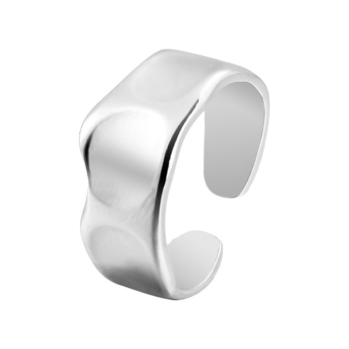 Fashion Geometric Solid Color Stainless Steel Open Ring 1 Piece