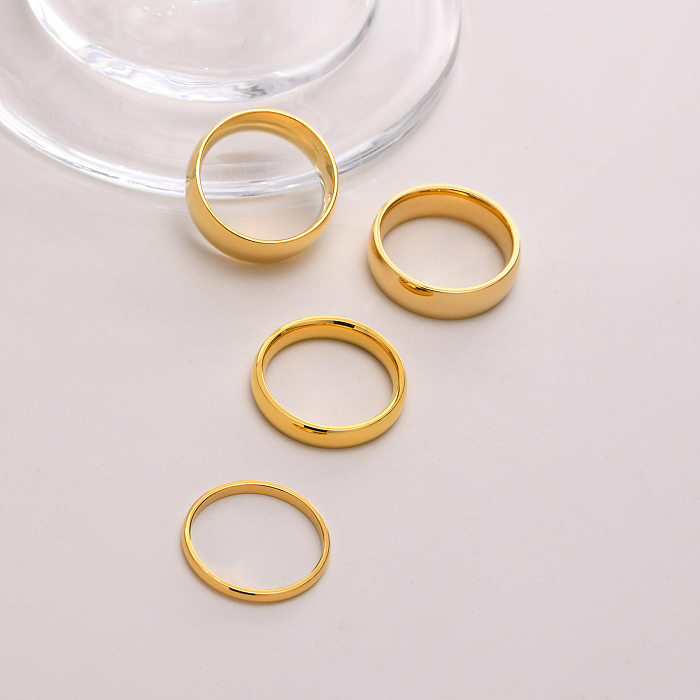 Wholesale Basic Modern Style Geometric Titanium Steel Plating Rings