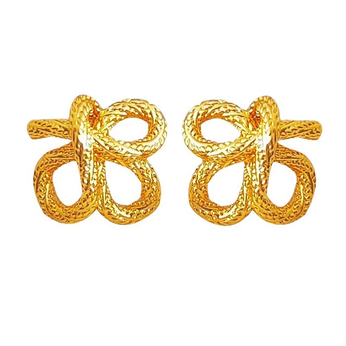 1 Pair Classic Style Geometric Plating Copper 18K Gold Plated Ear Studs