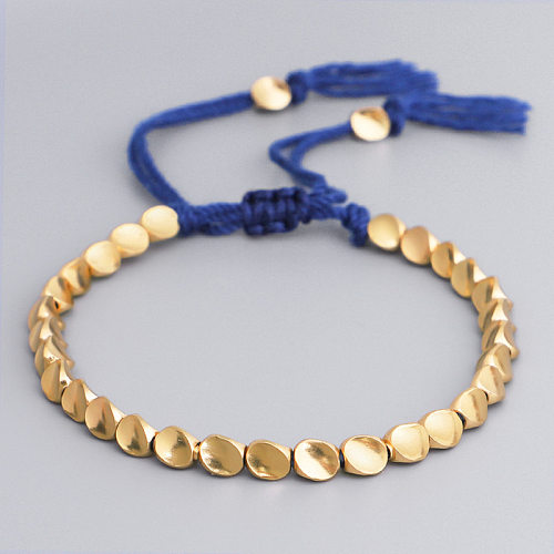 Einfarbige Kupferarmbänder im Ethno-Stil, Perlenkupferarmbänder, 1 Stück