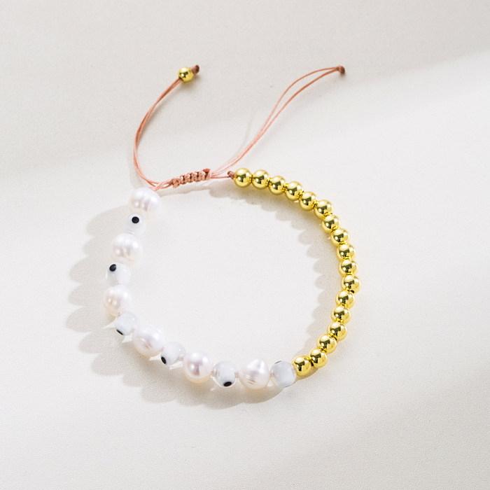 1 Stück modische Teufelsauge-Seil-Kupfer-Perlen-Emaille-Beschichtung-Armbänder